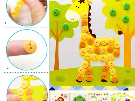 Kids DIY Button Stickers Drawing Toys Funny Game Handmade School Art Class Painting Drawing Craft Kit Children Early Educational Online now