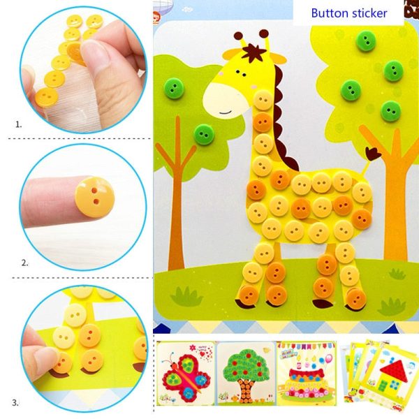 Kids DIY Button Stickers Drawing Toys Funny Game Handmade School Art Class Painting Drawing Craft Kit Children Early Educational Online now