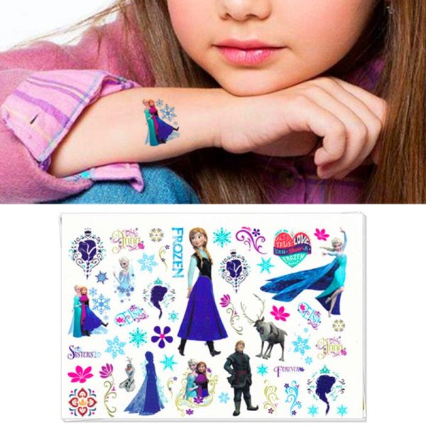 Children Cartoon Temporary Tattoo Sticker Novelty Cosplay Gag Toys for Princess Sofia Elsa Snow White Fans Waterproof 2-3 Days Discount