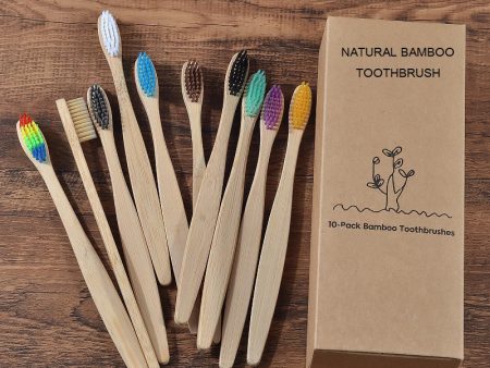 New design mixed color bamboo toothbrush Eco Friendly wooden Tooth Brush Soft bristle Tip Charcoal adults oral care toothbrush Supply