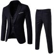 Fashion3 Pieces Business Blazer +Vest +Pants Suit Sets Men Autumn Fashion Solid Slim Wedding Set Vintage Classic Blazers Male Online Hot Sale