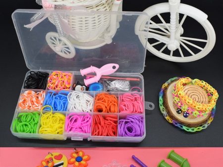 600pcs rubber loom bands girl gift for children elastic band for weaving lacing bracelet toy gum for bracelets diy material set Fashion