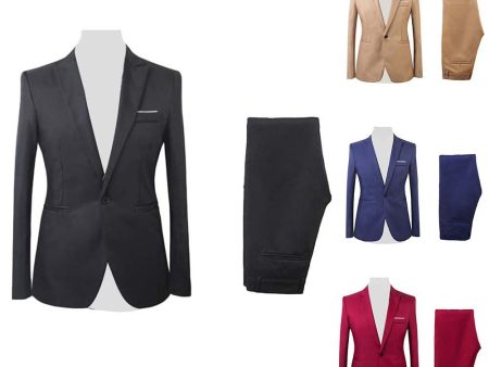 Formal Mens Suits with Pants Men s Blazer  Wedding Male Groom Tuxedos suit Prom (Jacket+Pants) costume homme Sale