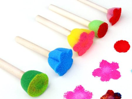 Children s DIY Painting Tool 5PCS Color Mini Sponge Brush Seal Online now