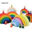 Baby Toys Large size Rainbow Stacker Wooden Toys For Kids Creative Rainbow Building Blocks Montessori Educational Toy Children Hot on Sale