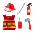 Children Toys Firefighter Clothing Fireman Vest Helmet Water Gun Hydrant Fire Extinguisher Intercom Toys Set Role Play Accessori Discount