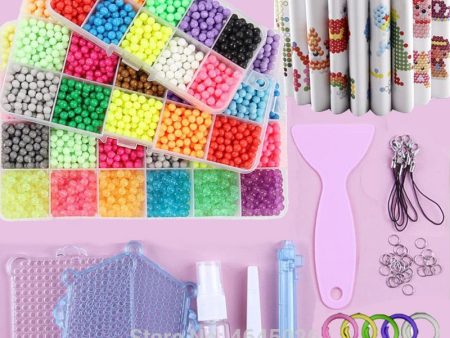 Fuse Beads Magic Water Creative Beads DIY set Pegboard Kit Craft Girls Gift kids toys for Children 8 10 years Pen Tweezer Tool Supply