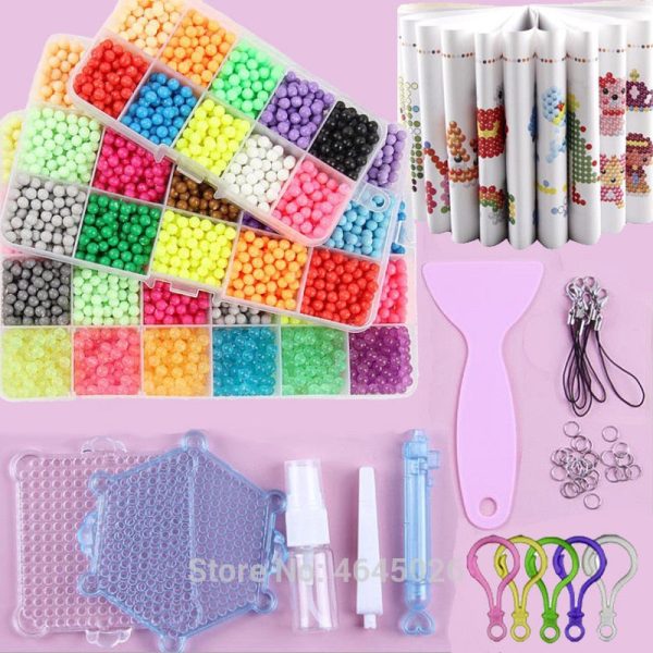 Fuse Beads Magic Water Creative Beads DIY set Pegboard Kit Craft Girls Gift kids toys for Children 8 10 years Pen Tweezer Tool Supply